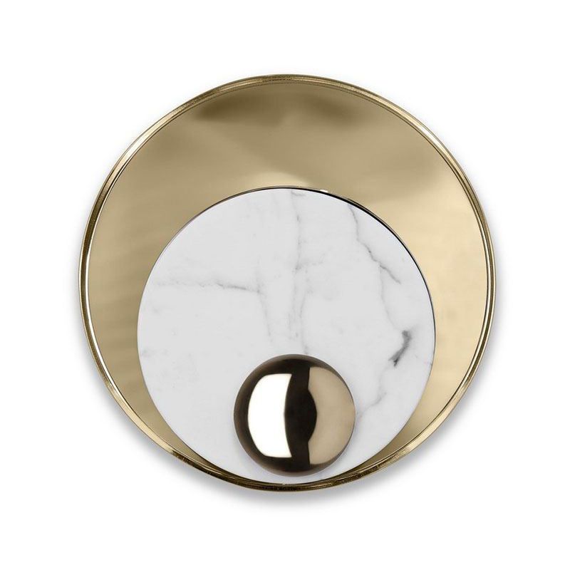 Modern Style Round Wall Sconce Lights Metal 1 Light Wall Mount Lighting