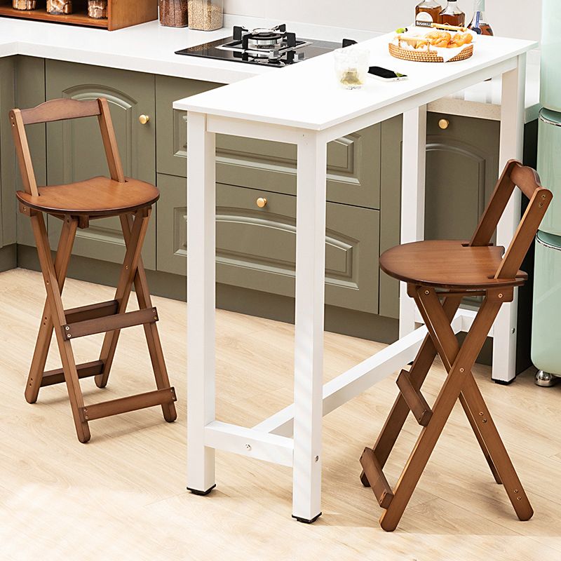 Contemporary Living Room Bar Stools Wooden Folding Low Back Stool