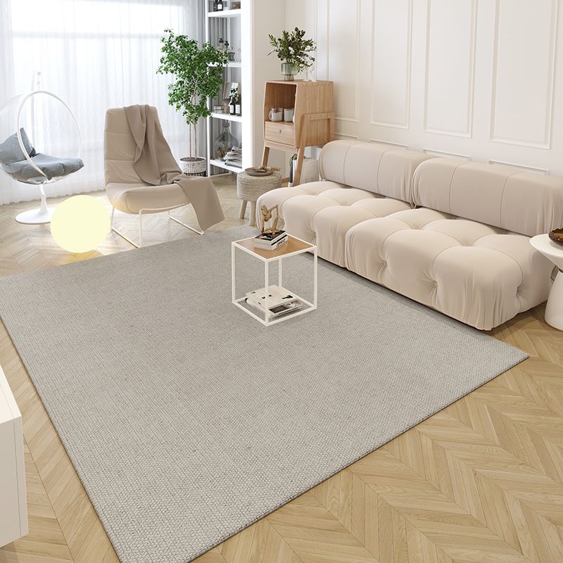 Contemporary Solid Area Rug Polyester Indoor Carpet Pet Friendly Carpet for Living Room