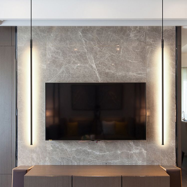 Modern Simple LED Pendant Light Long Line Lamps for Bedroom Dinning Room