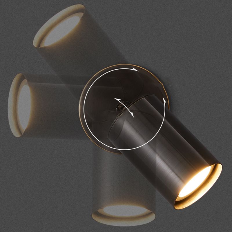 Cylinder Wall Sconce Solid Brass Wall Lighting Fixture in Black Finish