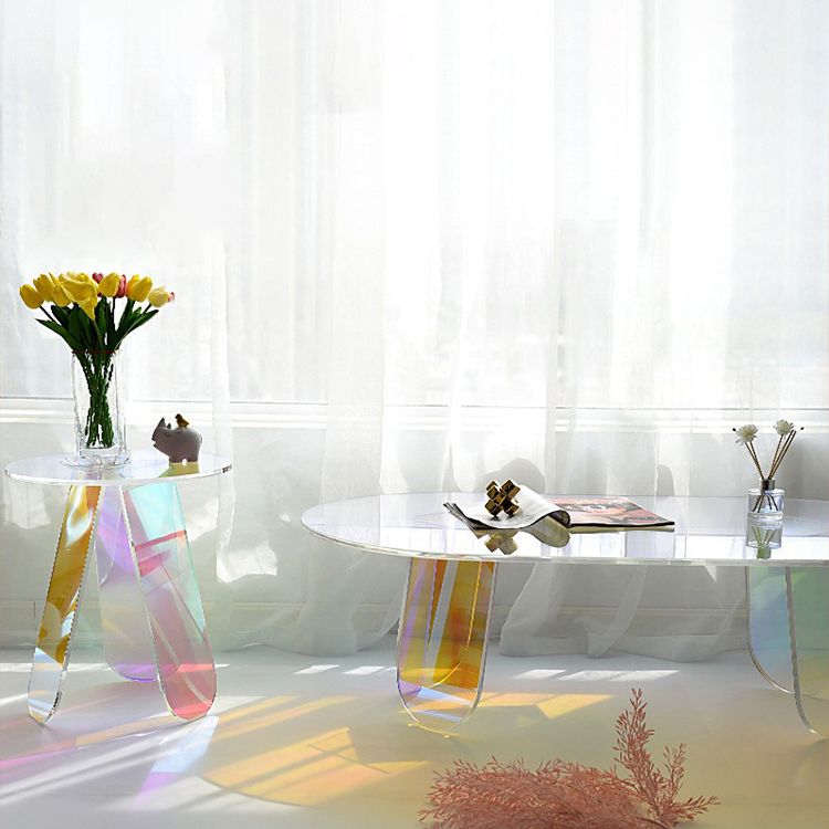 Modern Round/Elliptical Coffee Table Colored Plastic Cocktail Table