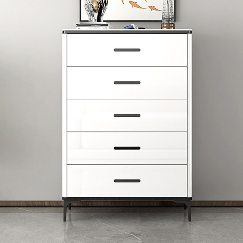 Modern Bedroom Storage Chest 15.7"Wide Stone Chest in White with Drawers