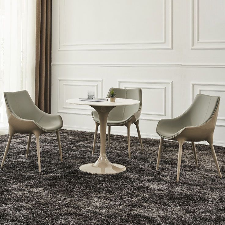 Faux Leather Dining Chair Parsons Chair in Matte Finish for Home