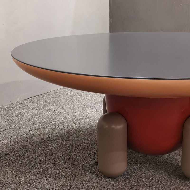 Scandinavian Round Coffee Table Abstract Base Cocktail Table