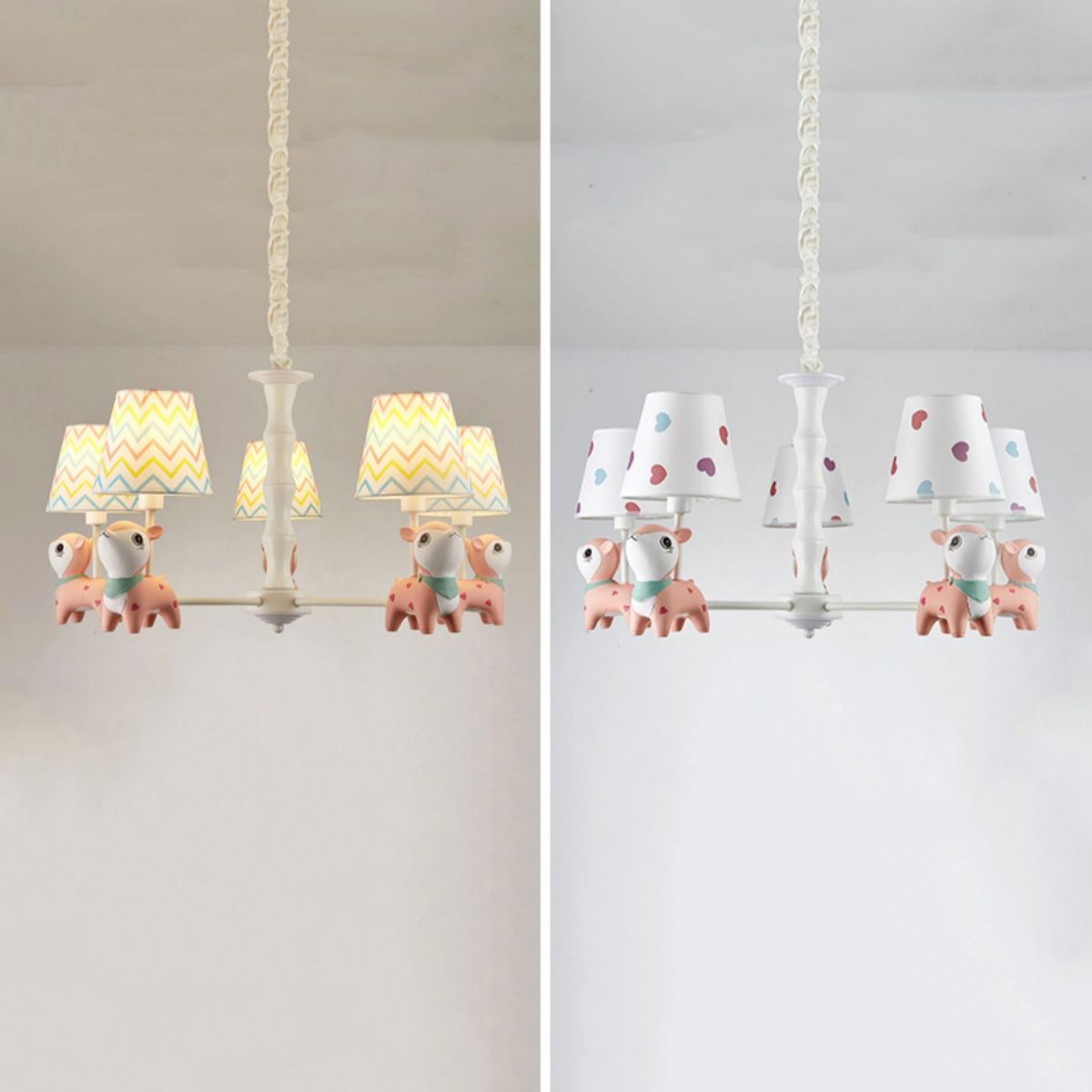 Nordic Style Macron Chandelier Pendant Multi-Head Fabric Chandelier Light for Living Room