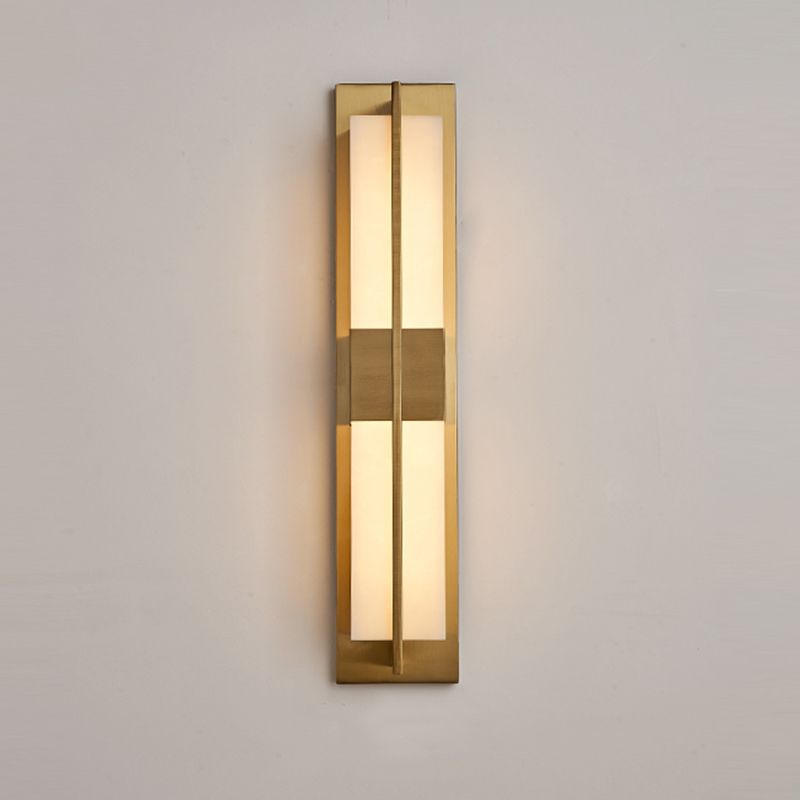 Gold Metal Modern Wall Sconce Rectangular Wall Mounted Light for Living Room