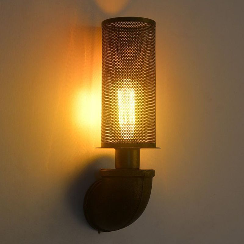 Cilindro de cilindro minimalista Caza de pared de pared Luz de tubería metálica simple en negro