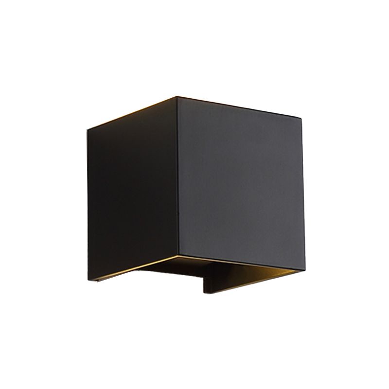 Square Shape Wall Mount Lamp Modern Style Metal 2 Lights Sconce Lamp in Black/White