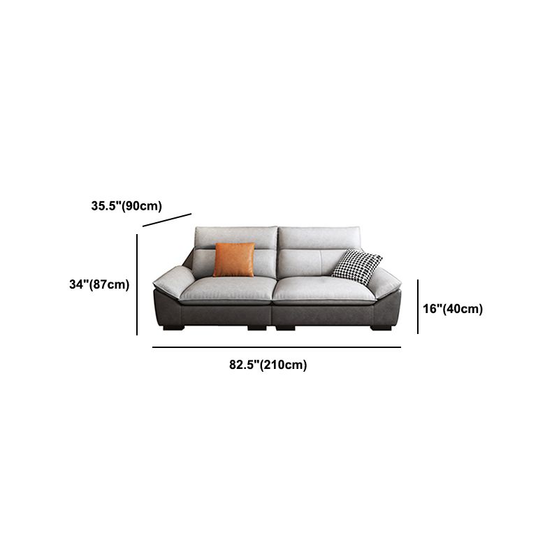 Flared Arm Sofa in White Stain/Water Resistant Sofa & Chaise