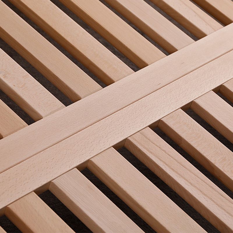 Pine Wood and Beech Slat Bed Foam Panel Modern Standard Bed Upholstered Headboard