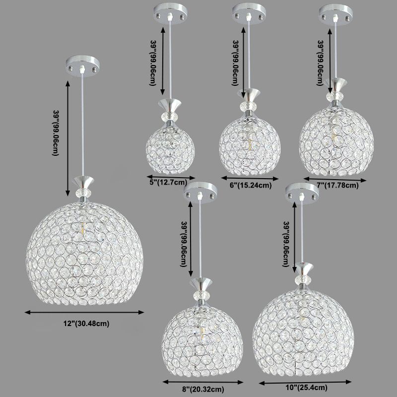 Gold Kugel Hanging Light Kit Minimalist Style Crystal Hängnisbeleuchtung