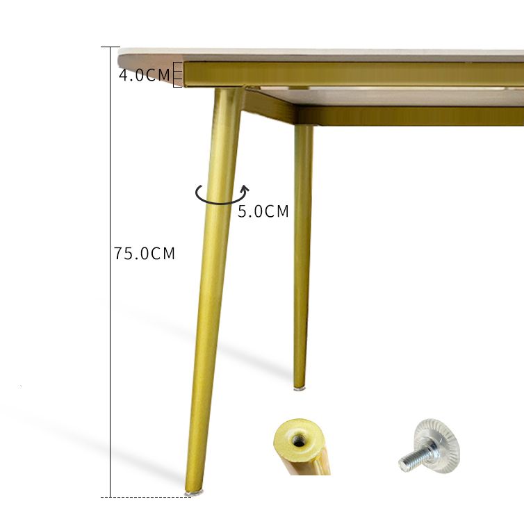 Minimalist Sintered Stone White Dining Set White Standard Dining Set for Kitchen