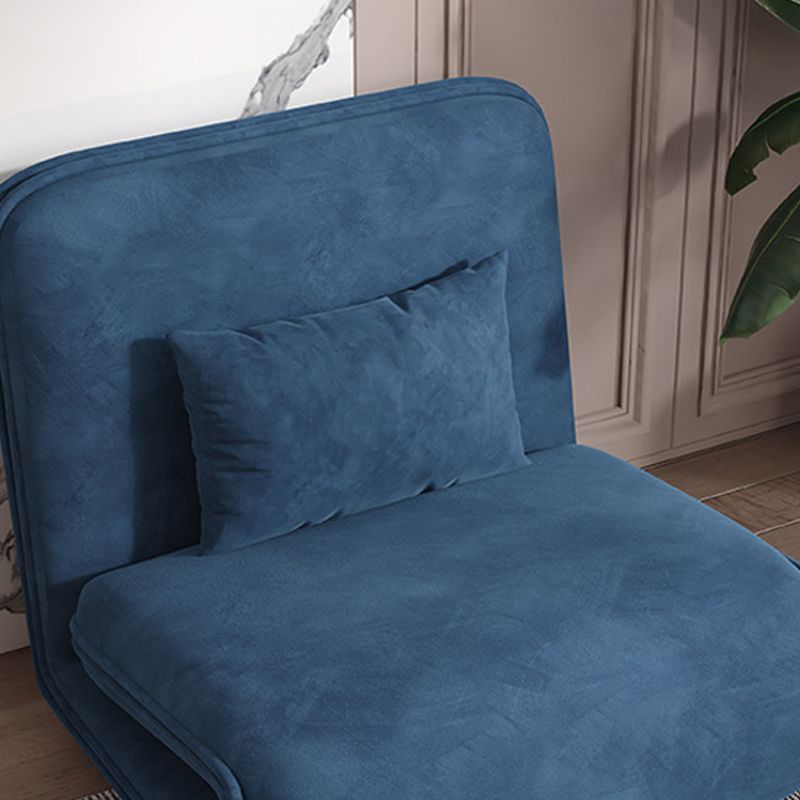 Velvet Sleeper Sofa 25.59" Wide Blue Foldable Armless Sofa Bed