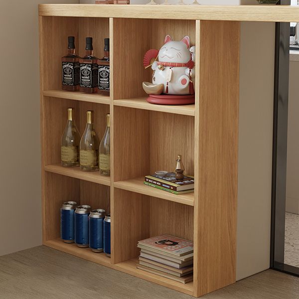 Modern Double Pedestal Bar Table Set 1/2/3 Pcs Solid Wood Bar Table and Backless Stools