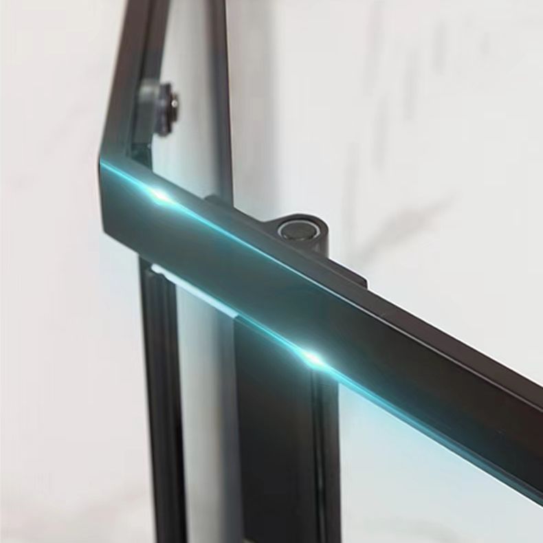 Neo-Angle Framed Shower Enclosure Black Tempered Glass Framed Shower