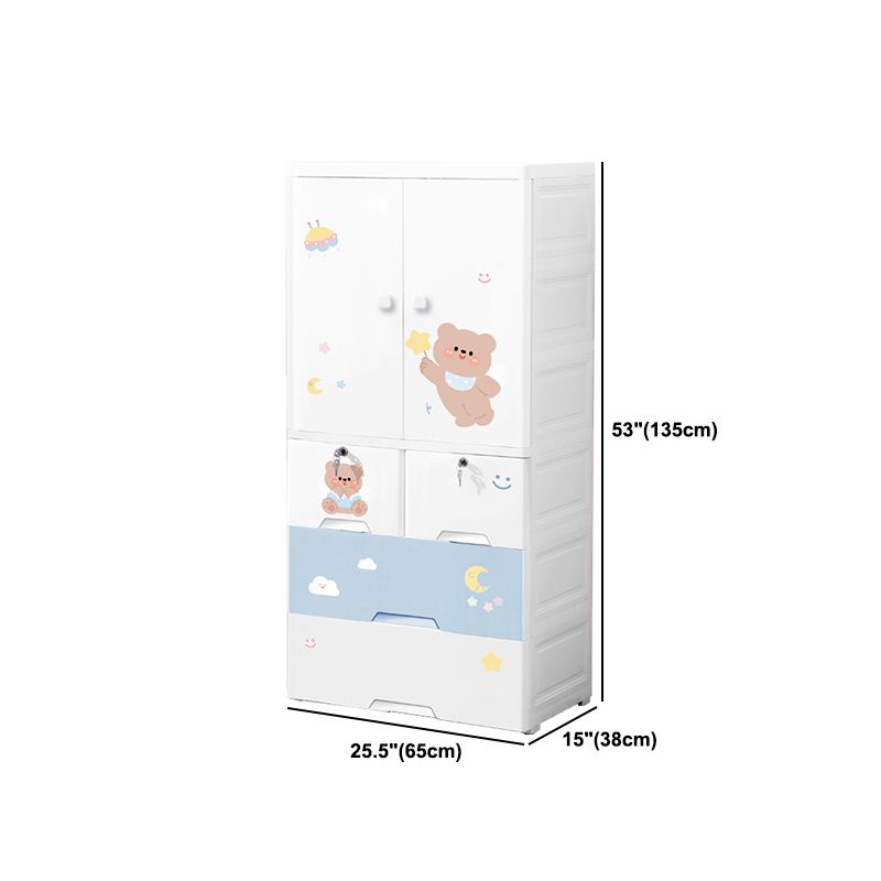 Contemporary Storage Cabinet with Drawers Plastic Cabinet for Bedroom