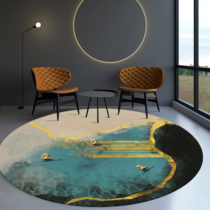 Orange Butterfly Rug Polyester Modern Rug Non-Slip Backing Rug for Drawing Room