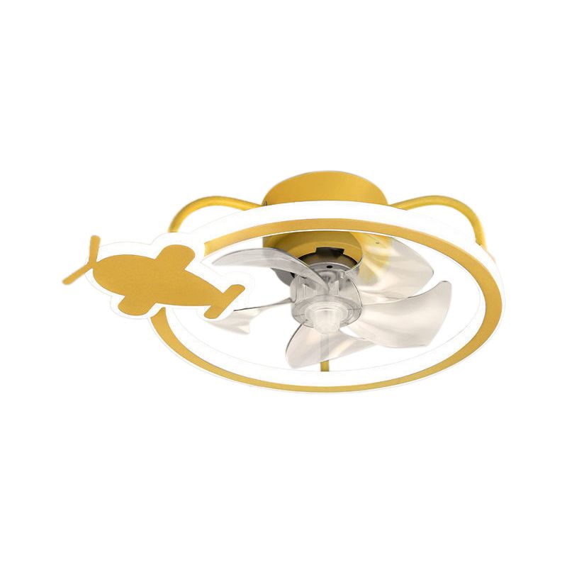 Kids LED Ceiling Fan Lamp Airplane Metal Fan Lighting for Bedroom