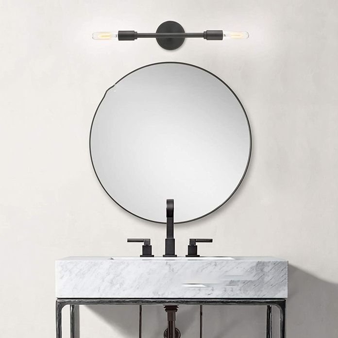 Modern Style Metal Wall Sconce 2 Lights Vanity Light for Bathroom