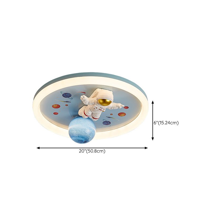 Modern Ceiling Lamp Colorful LED Flush Mount Light Fixture with Acrylic Shade for Bedroom