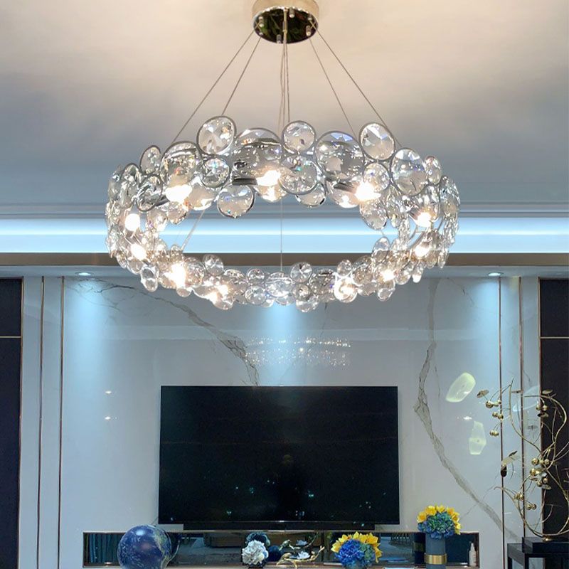 Post Modern Style Crystal Island Light Clear Simplicity Hanging Light per sala da pranzo