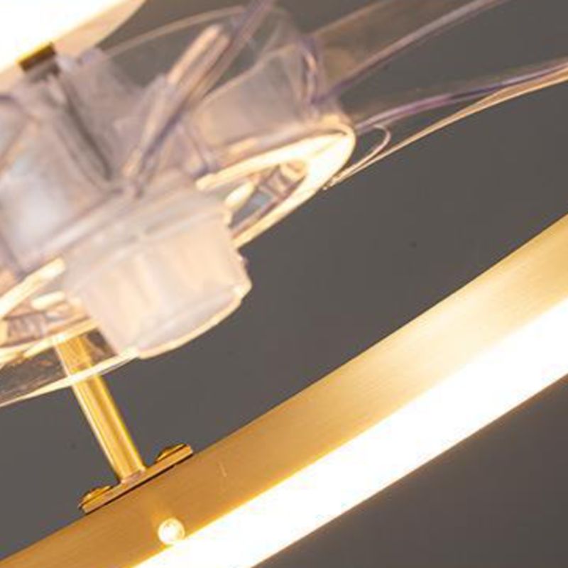 LED Deckenventilator mit Beleuchtung Rund Gold Modern Metall 7-Flügel
