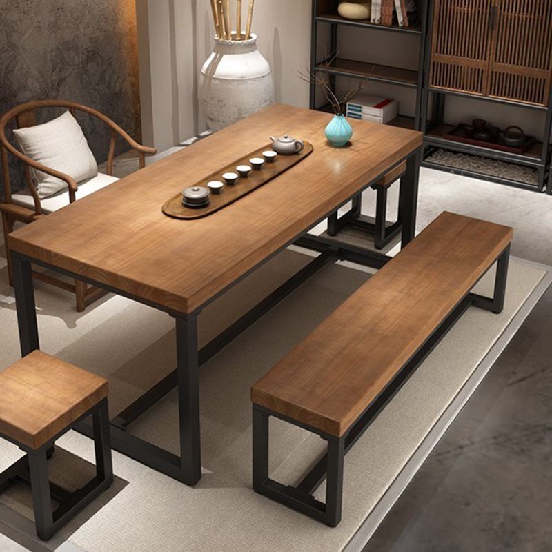 Modern Solid Wood Seating Bench Rectangle Bench for Restaurant