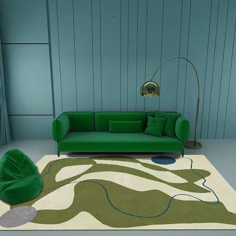 Tappeto a blocchi color beige poliestere casual tappeto interno tappeto resistente alle macchie per soggiorno