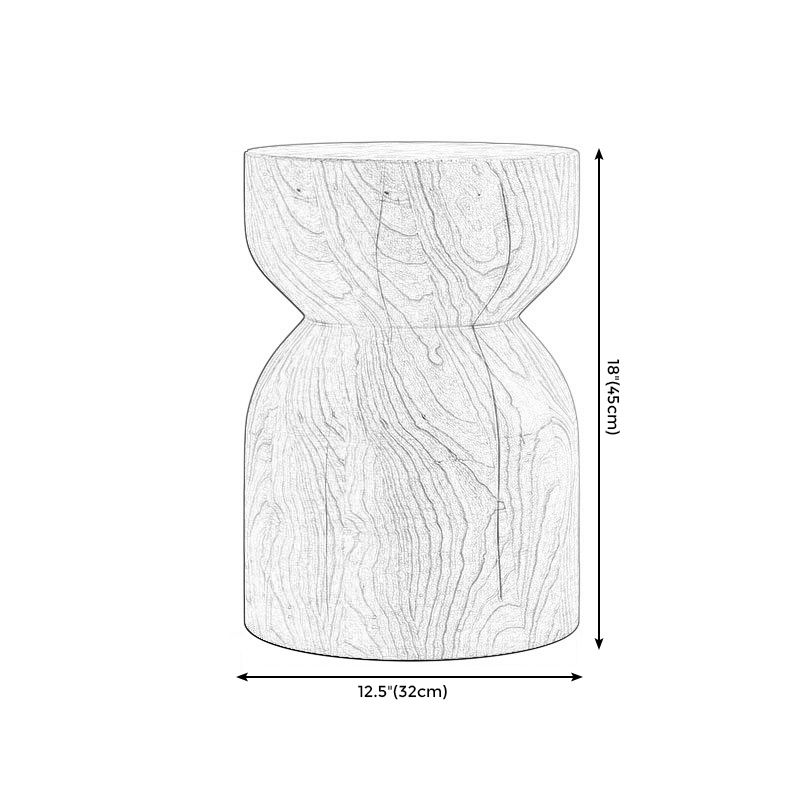 Square Block Base Design Cocktail Table Solid Wood Round Coffee Table