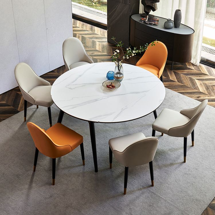 Simplicity Style Round Eetting Table Stone drop-blad eettafel met 4 poten