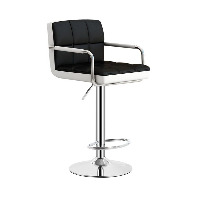 Scandinavian Adjustable Height Swivel Counter Stools Metal Upholstered Bar Stools