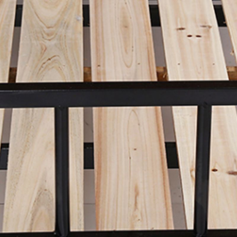 Contemporary Metal with Headboard Rectangular Slat with Metal Legs Slat Bed