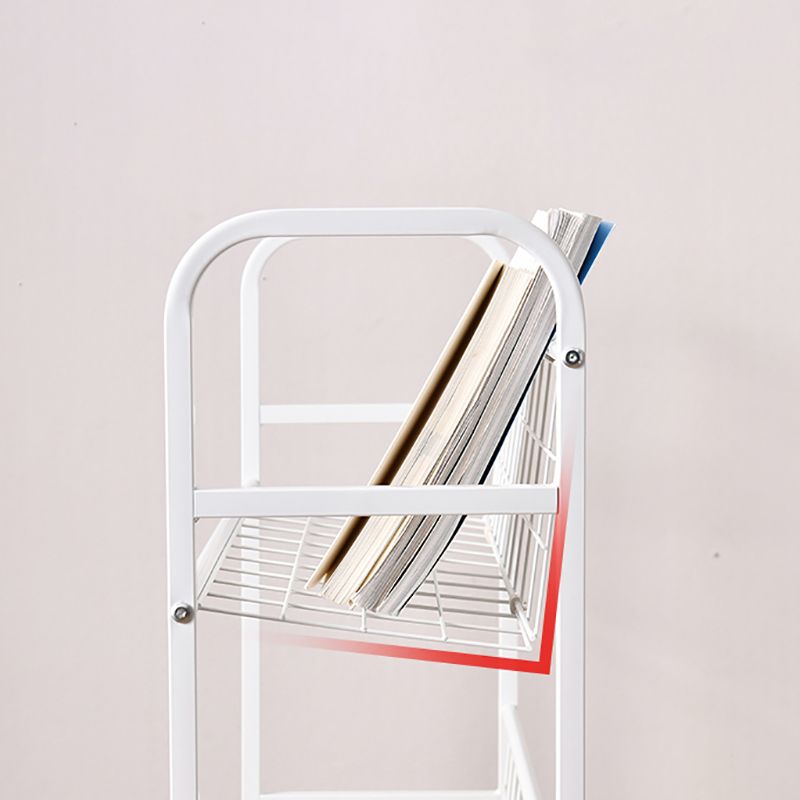 Modern Metal Bookcase Vertical Etagere Open Back Bookshelf in Burnish