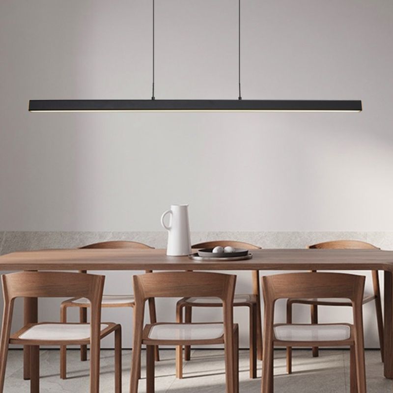 1 Light Linear Island Light Fixture Modernism Metal Island Pendant Lights