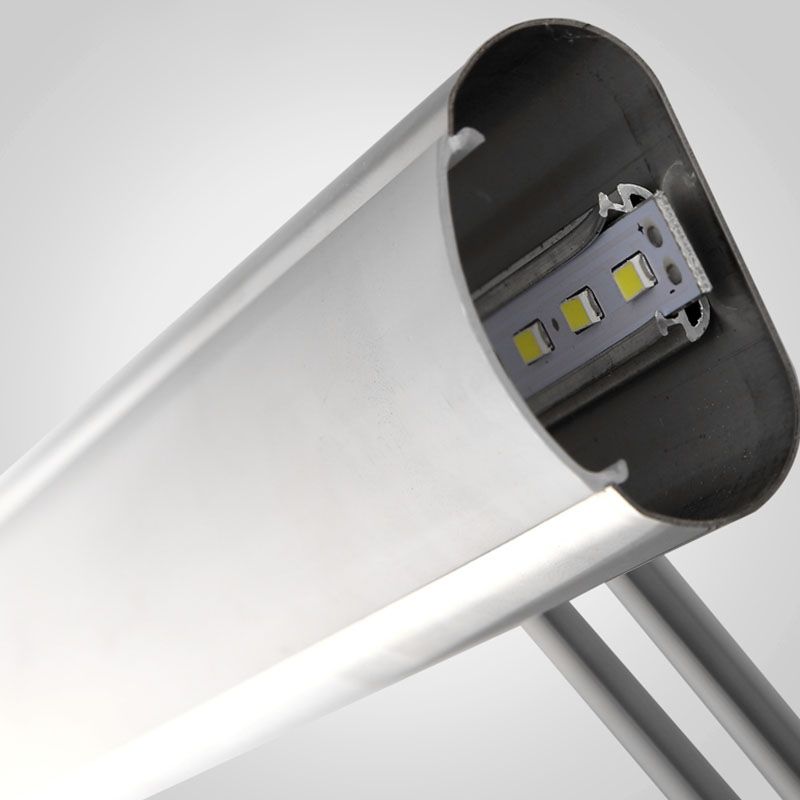 Linear Modern Style Vanity Light Metal 1-Light LED Mirror Light for Bathroom in Silver