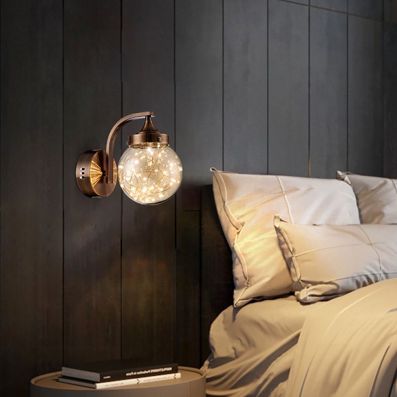 Creative Wall Sconce Spherical Shape Creative Star Lamp Warm Light for Bedroom