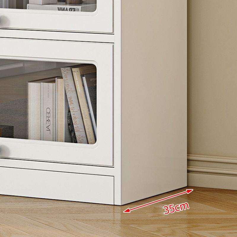 Modern Engineered Wood Bookshelf Standard Closed Back Bookcase with Doors