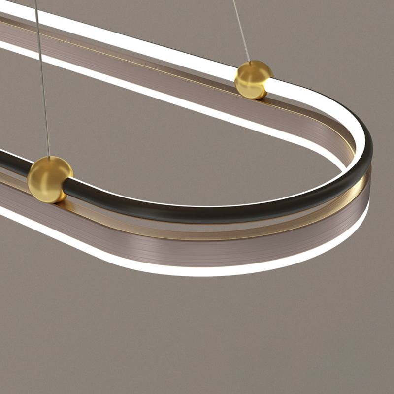 Dining Room Modern Island Light Fixture LED Linear Aluminum Pendant Light