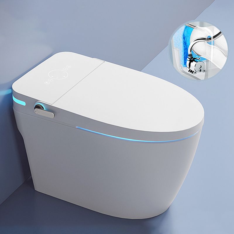 Modern White Flush Toilet Concealed Tank One-Piece Toilet with Slow Close Seat