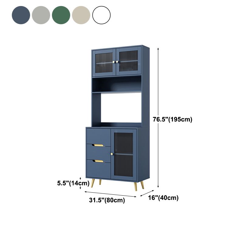 3 Drawer Sideboard Glam Style 78-inch Height Cupboard for Living Room