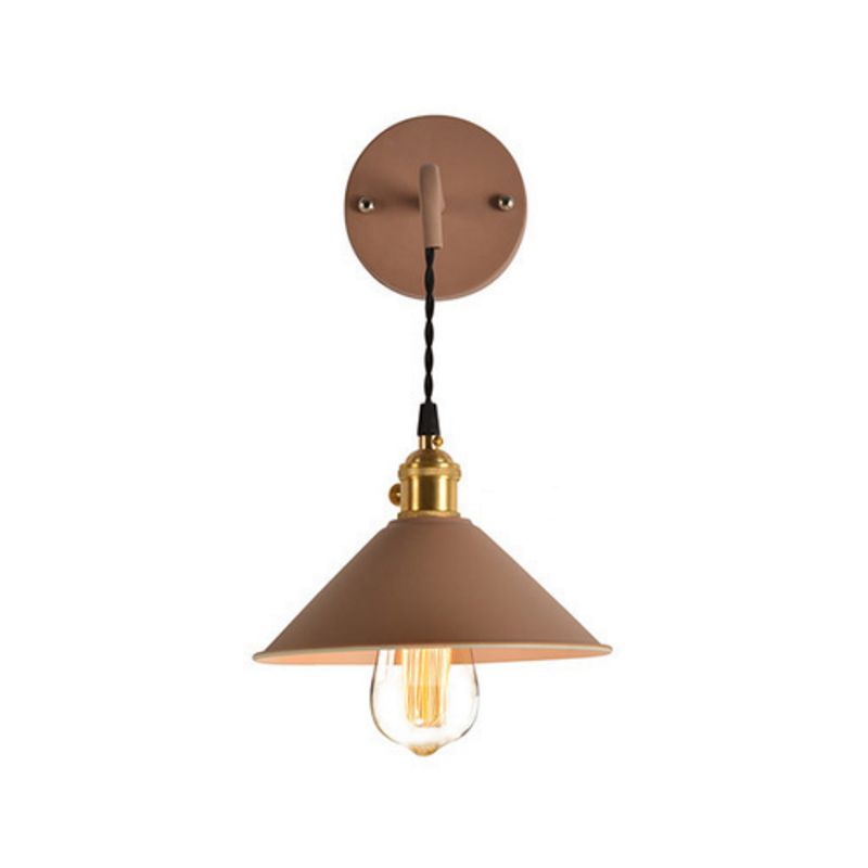 1-Light Cone Wall Light Sconce Modern Style Metal Wall Mounted Lights
