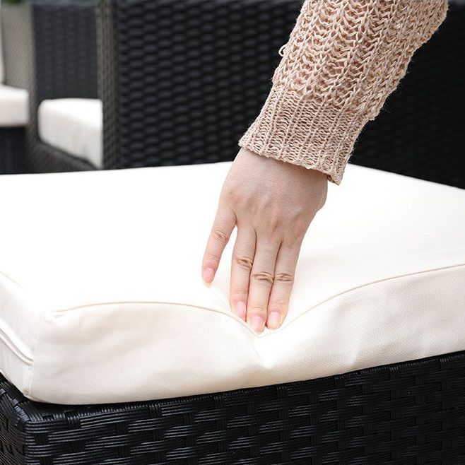 Modern Tempered Glass Outdoor Table Set 1/5/7 Pieces Bistro Table Set with Rat Base