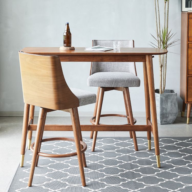 Industrial 40.7"H Bar Table Natural Wood Specialty Top Bistro Table for Living Room