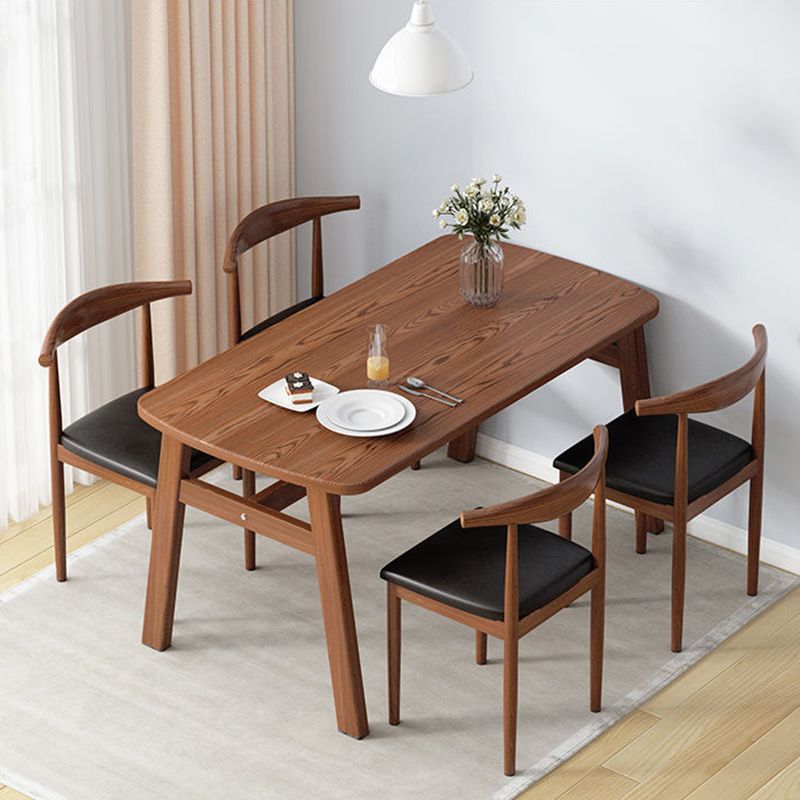 Glam Style Dining Wood Table Dining Rectangle Table for Home Use