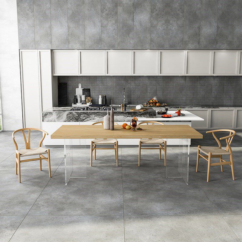Modern 1/2/5 Pieces Rectangle Dining Table Set Solid Wood Dining Table with Chairs