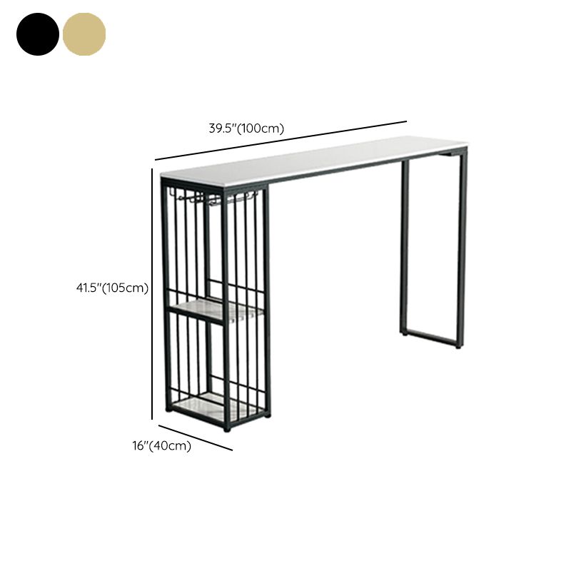 Rectangle Counter Wine Table Faux Marble Counter Height Dining Table
