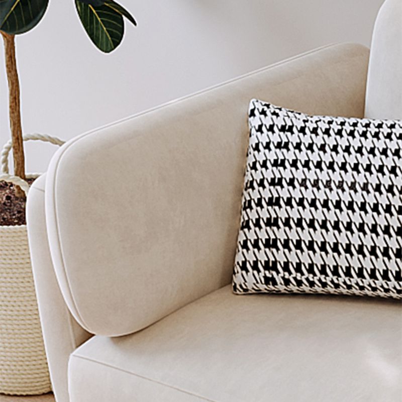 Contemporary Square Arm Sofa Couch Standard Velvet Settee Couch