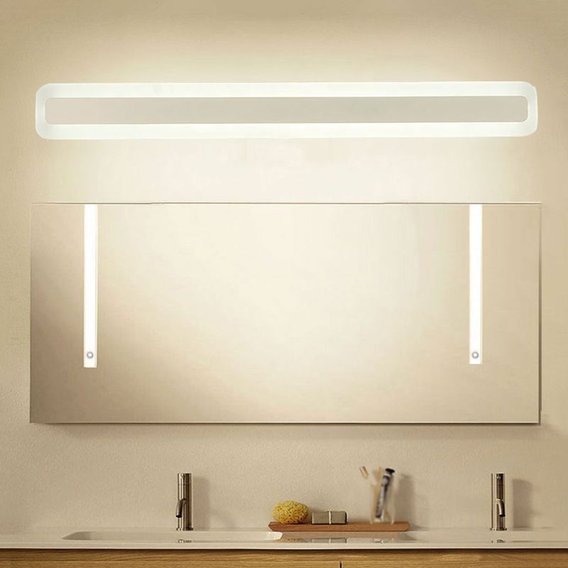 White Strip Mirror Light Nordic Style Metal LED Wall Sconce for Bathroom