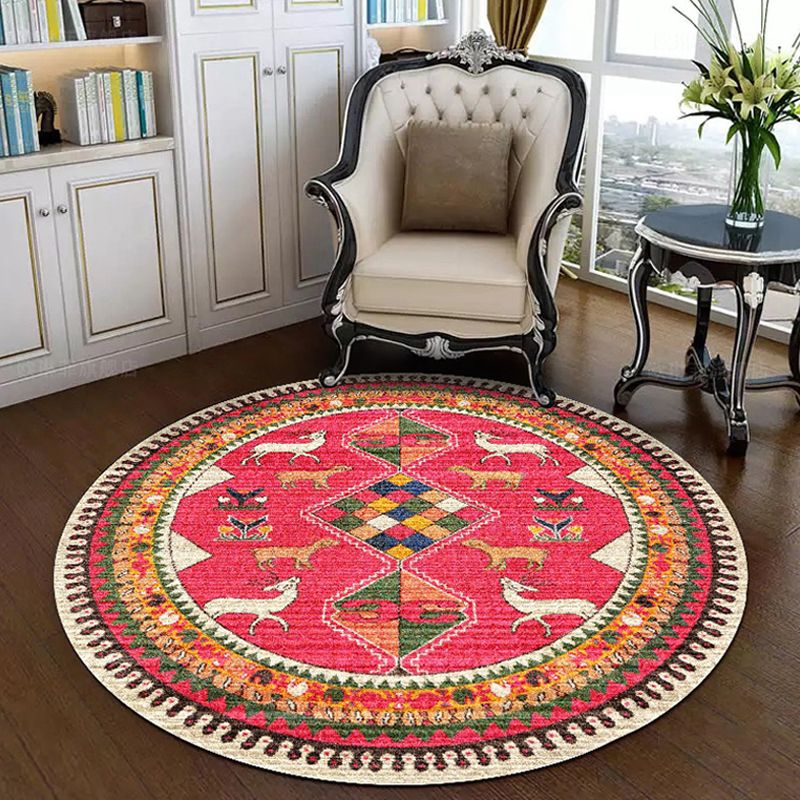 Vintage Multi Color Boho Trug Polyster Southwestern Print indoor Tapijt niet-slip achteruitgave Wasbaar tapijt voor woonkamer
